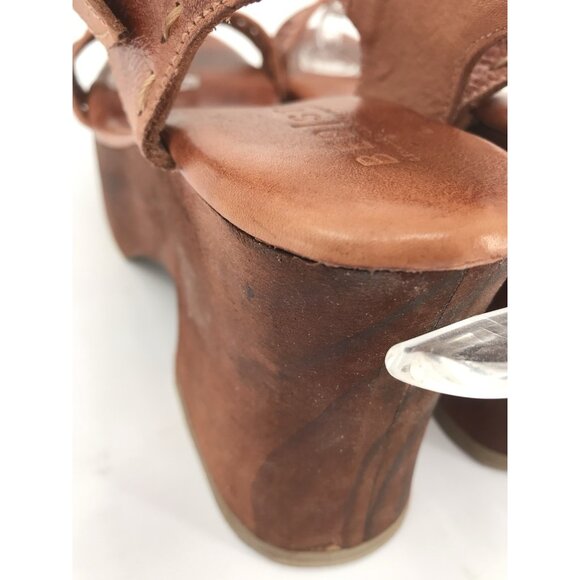 Bed Stu Kenya Platform Sandals Women's 11 Bown Leather Buckle Chunky Gladiator - Picture 11 of 15